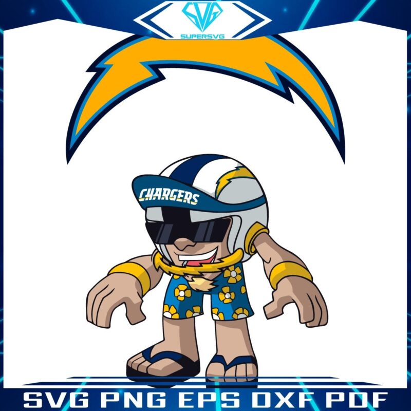 Los Angeles Chargers NFL Rush Zone Cartoon Character SVG Design