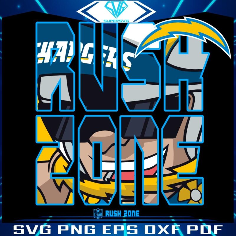 Los Angeles Chargers NFL Rush Zone Cartoon Logo SVG Design