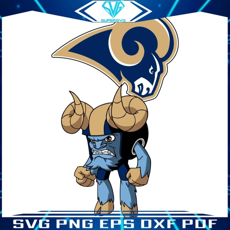 Los Angeles Rams NFL Rush Zone Cartoon Character SVG Design