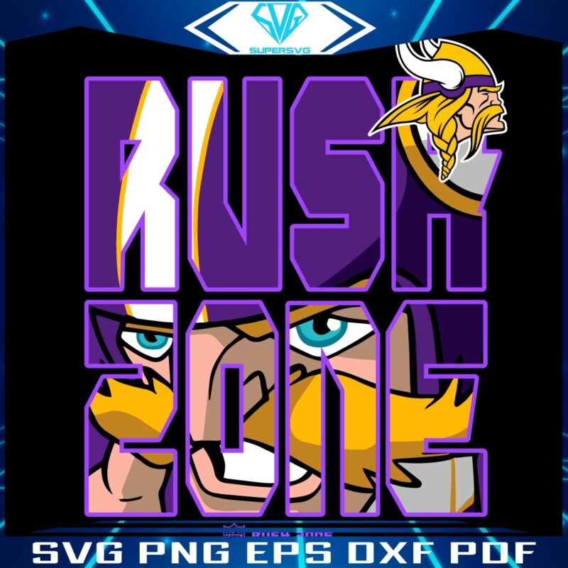 Minnesota Vikings NFL Rush Zone Cartoon Logo in SVG Format