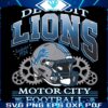 Motor City Lions Vintage Football Helmet PNG Design