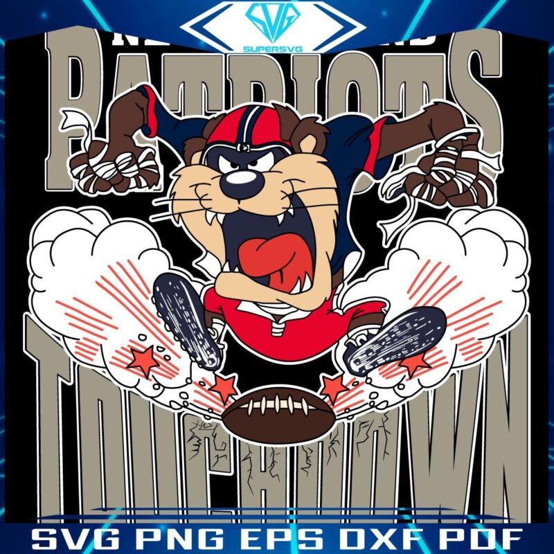 New England Patriots Tuchdown Nfl Tasmanian Devil SVG