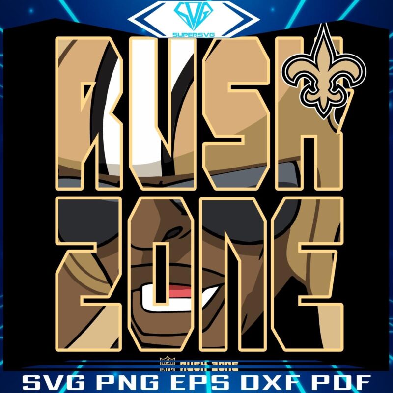 New Orleans Saints NFL Rush Zone Cartoon Logo in SVG Format