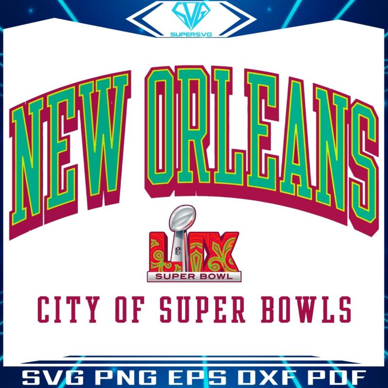 New Orleans Super Bowl City 2025 Retro Vibes in PNG