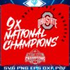 Ohio State Buckeyes 9x Champs Logo in SVG Format