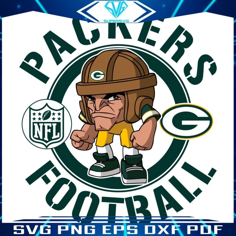 Packers NFL Rush Zone Cartoon Hero SVG