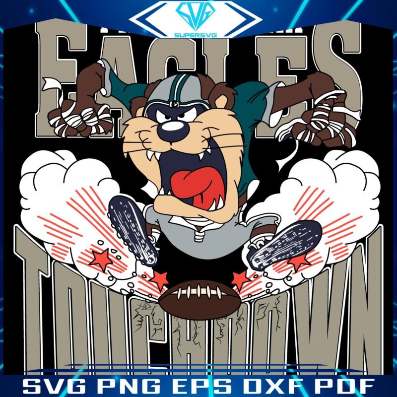 Philadelphia Eagles Tuchdown Nfl Tasmanian Devil SVG