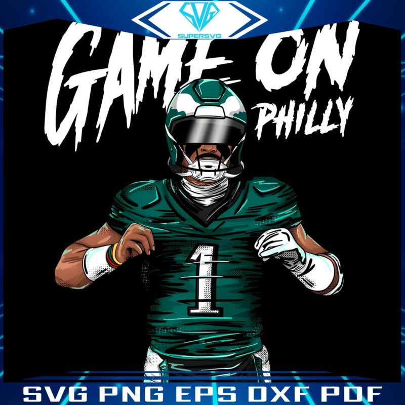 Phillys Game Day Jalen Hurts Football in PNG Style