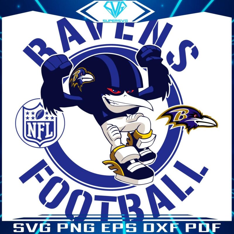 Ravens NFL Rush Zone Cartoon Hero SVG