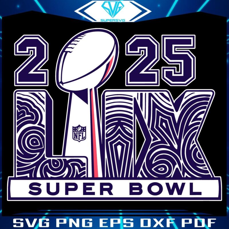 Retro 2025 Super Bowl LIX Trophy Logo SVG
