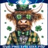 Retro Highland Cow St Patricks Day Shamrock SVGPNG Design