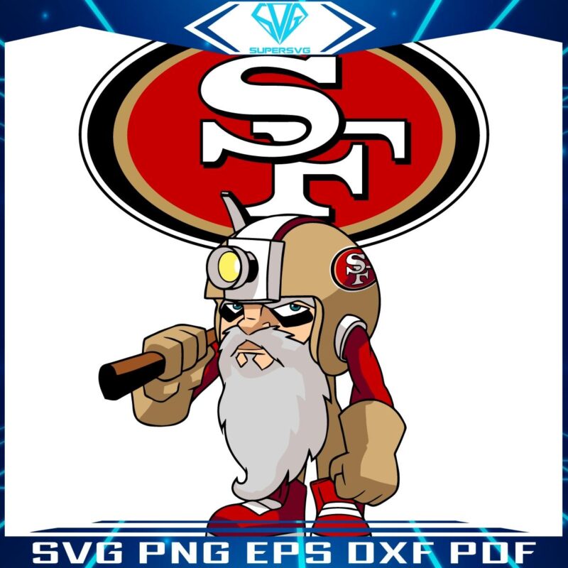 San Francisco 49ers NFL Rush Zone Cartoon Character SVG Design