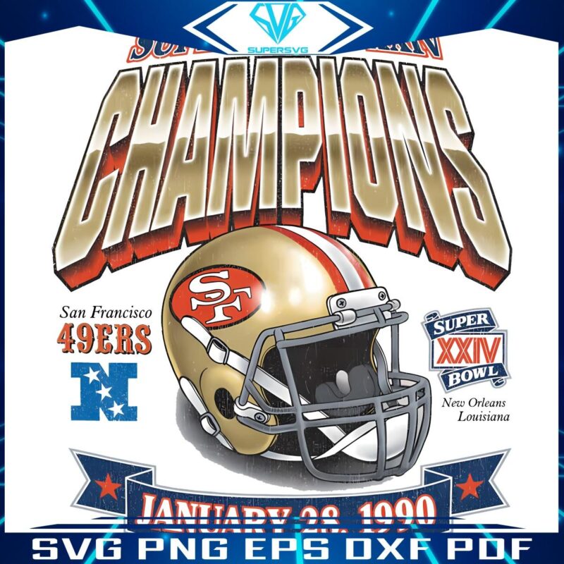 San Francisco 49ers Super Bowl XXIV Champs 1990 PNG