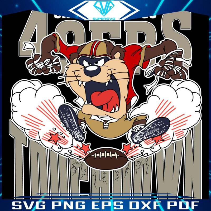 San Francisco 49Ers Tuchdown Nfl Tasmanian Devil SVG