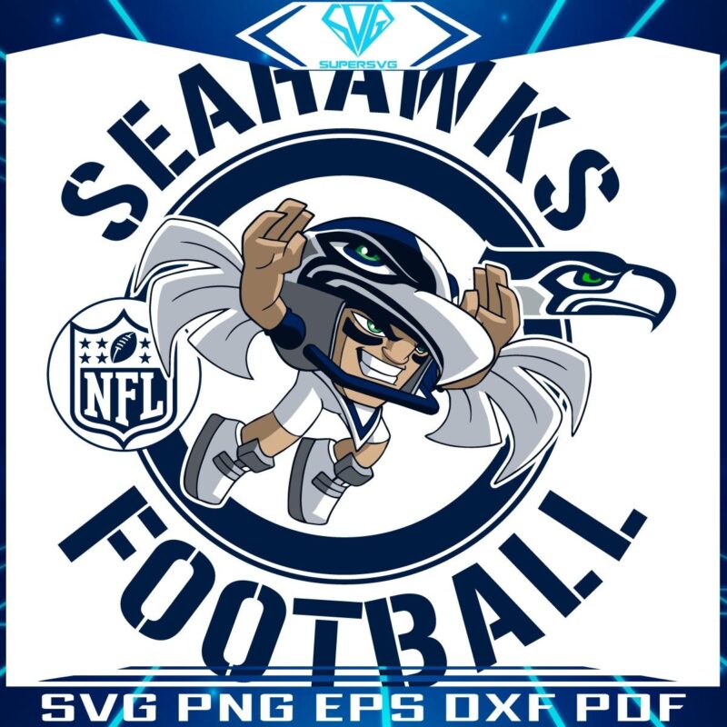 Seahawks NFL Rush Zone Toon Character SVG