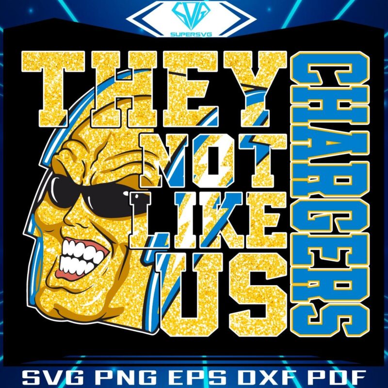 Sparkling Los Angeles Chargers They Not Like Us PNG Design