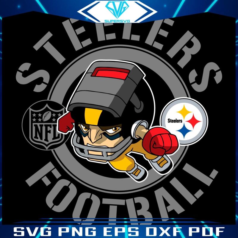 Steelers NFL Rush Zone Cartoon Character SVG Art