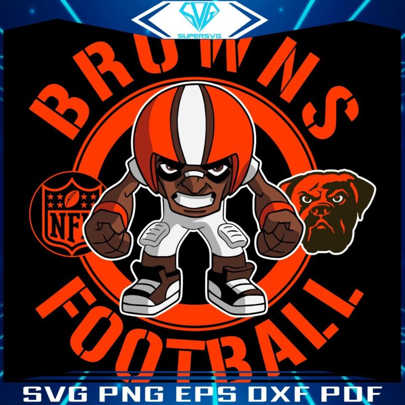 SVG Cartoon Character Browns NFL Rush Zone Football Fun