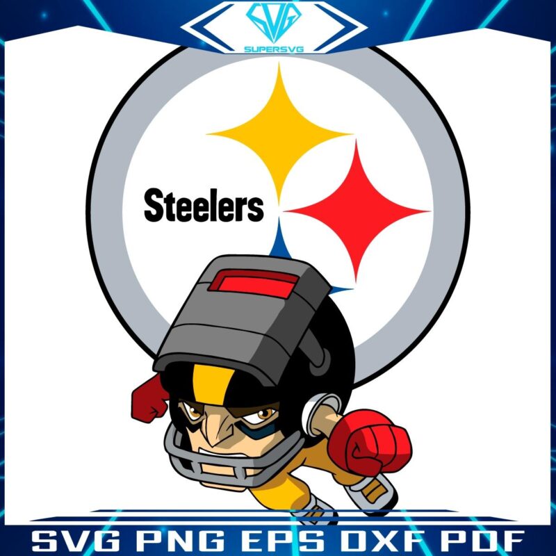 SVG of NFL Rush Zone Pittsburgh Steelers Cartoon Character