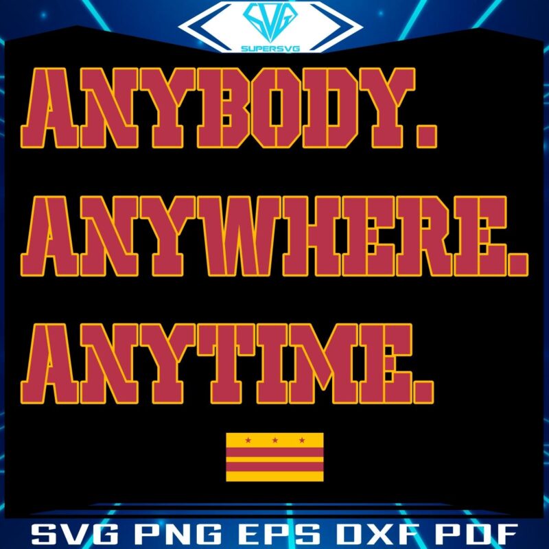 SVG Washington Commanders Football Anytime Anywhere