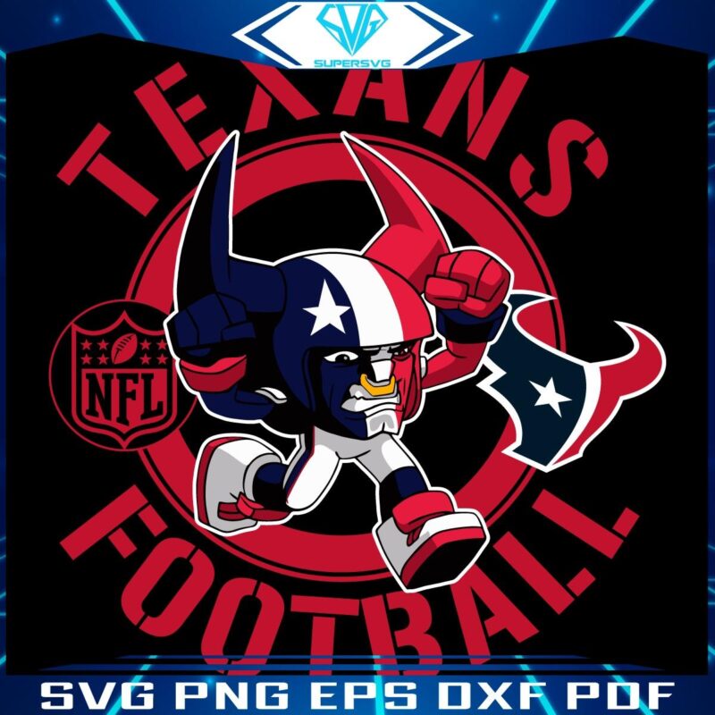 Texans Football NFL Rush Zone Character SVG Art