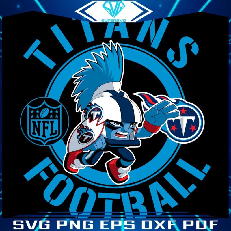 Titans NFL Rush Zone Cartoon Character SVG Delight