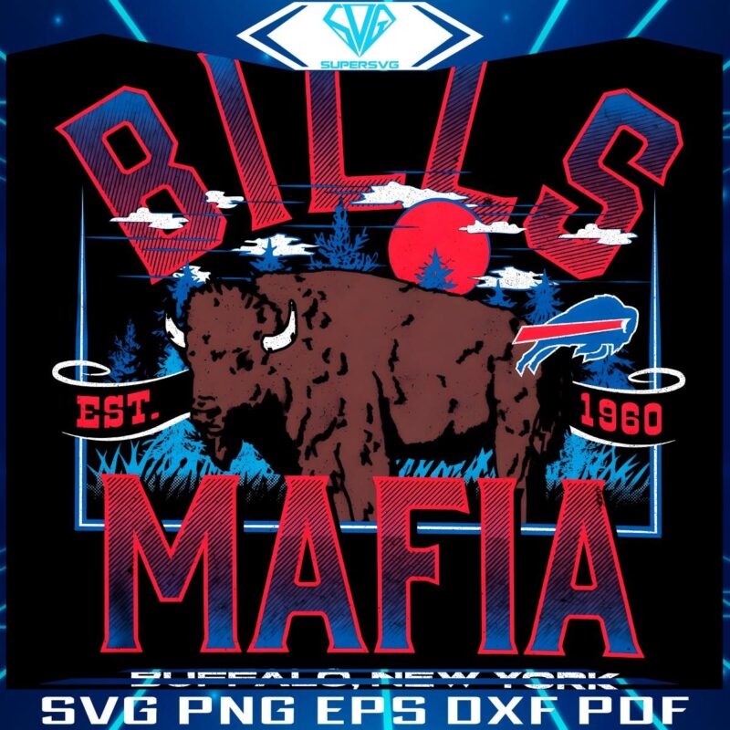 Vintage Bills Mafia Buffalo New York Football Est 1960 PNG