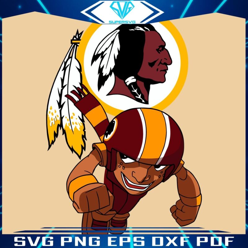 Washington Commanders NFL Rush Zone Cartoon Character SVG Design