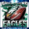 2025 Super Bowl Eagles Retro Vintage Champs PNG