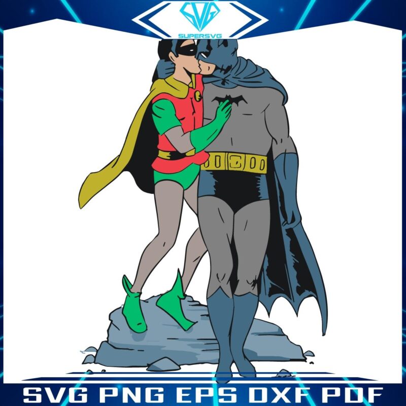 Batman Robin Kiss Pride Meme Magic in SVG