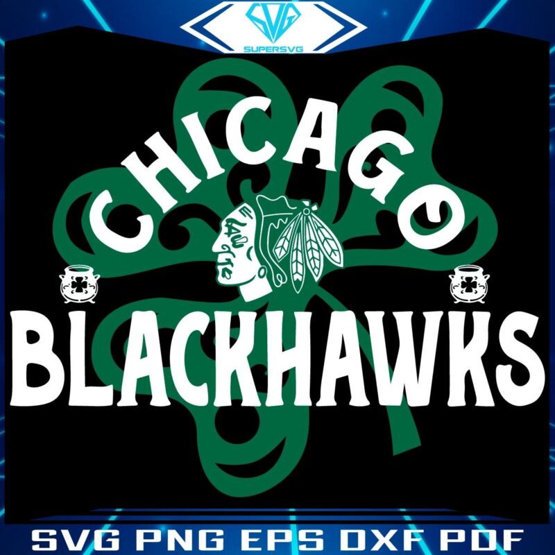 Chicago Blackhawks St Paddys Day Shamrock SVG Design