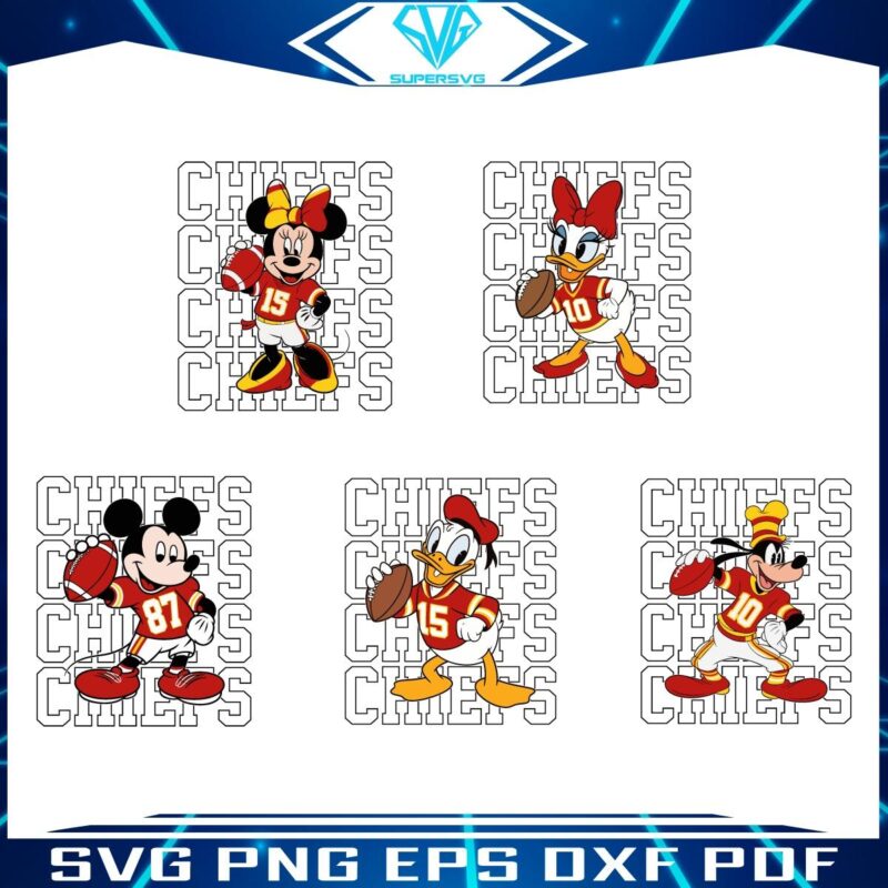 Chiefs Cheerleader Cartoon American Football Design in PNG