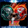 Chiefs Vs Eagles Super Bowl LIX Showdown Helmet PNG