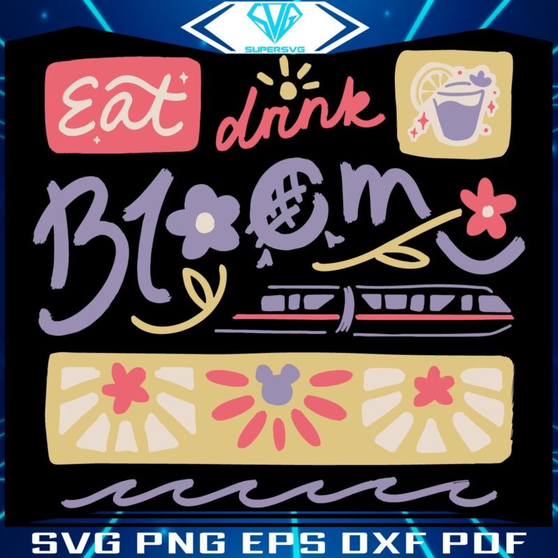 Eat Drink Bloom Vintage SVG Vibes