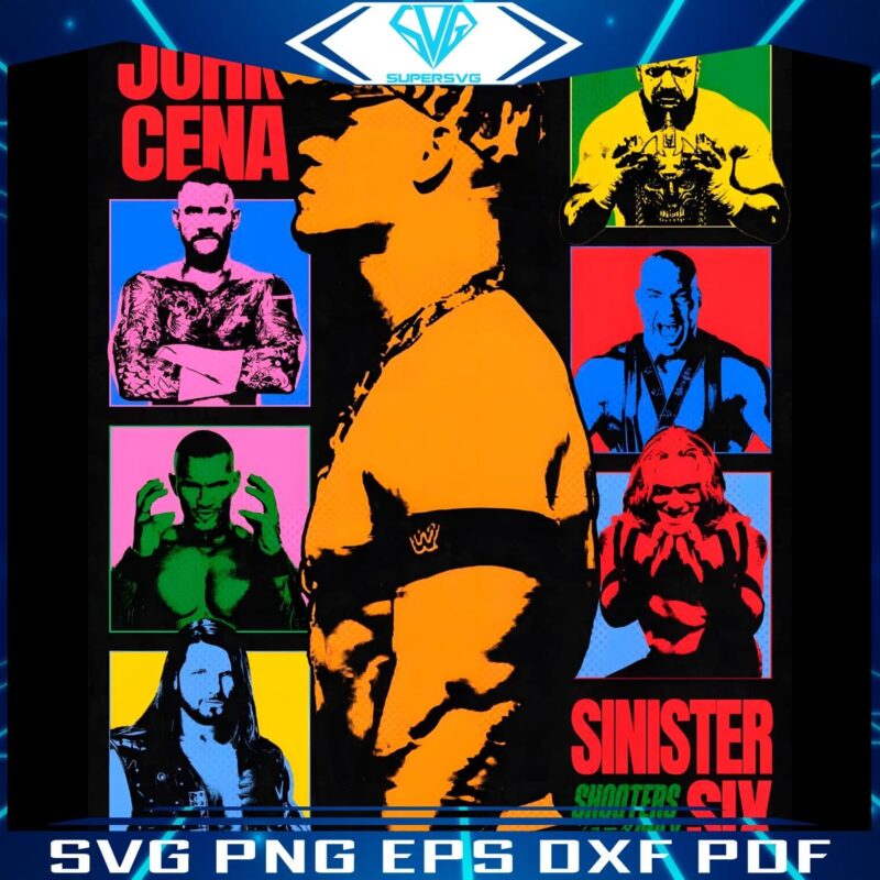 Epic PNG John Cena Sinister Six vs Orton Lesnar Rock Batista