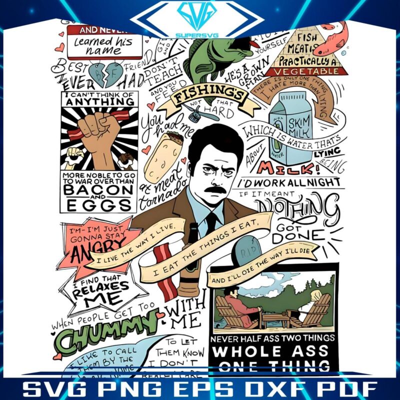 Epic Ron Swanson Quotes No Regrets Just PNG