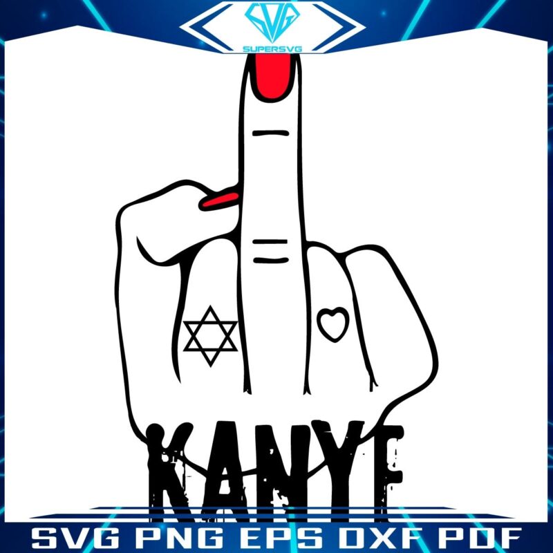 Fuck Kanye Lady Middle Finger Stand Up For Antisemitism SVG