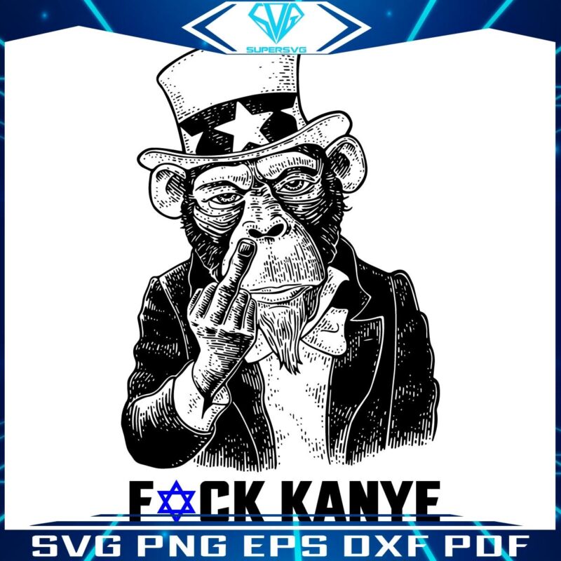 Jew Monkey Middle Finger Fuck Kanye West SVG