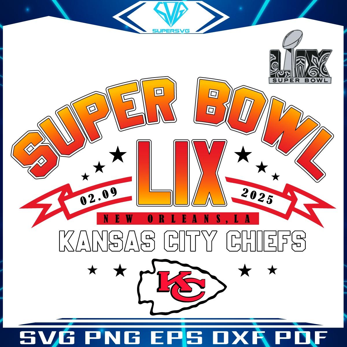 Kansas City Chiefs Super Bowl Lix New Orleans La 02 09 2025 Svg