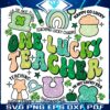 Lucky Teacher Shamrock PNG Glittery St Patricks Day Charm