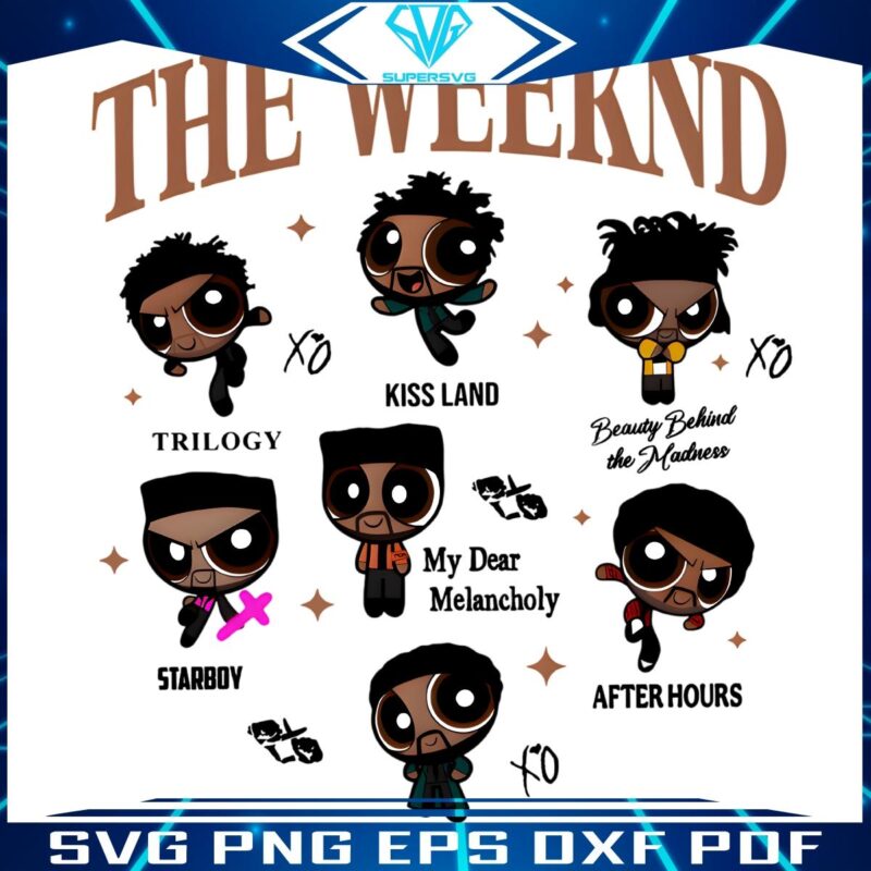 Powerpuff Pop The Weeknd Album in PNG Style
