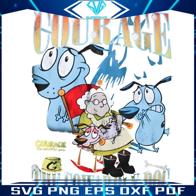 Retro 90s Courage the Cowardly Dog Muriel PNG Design