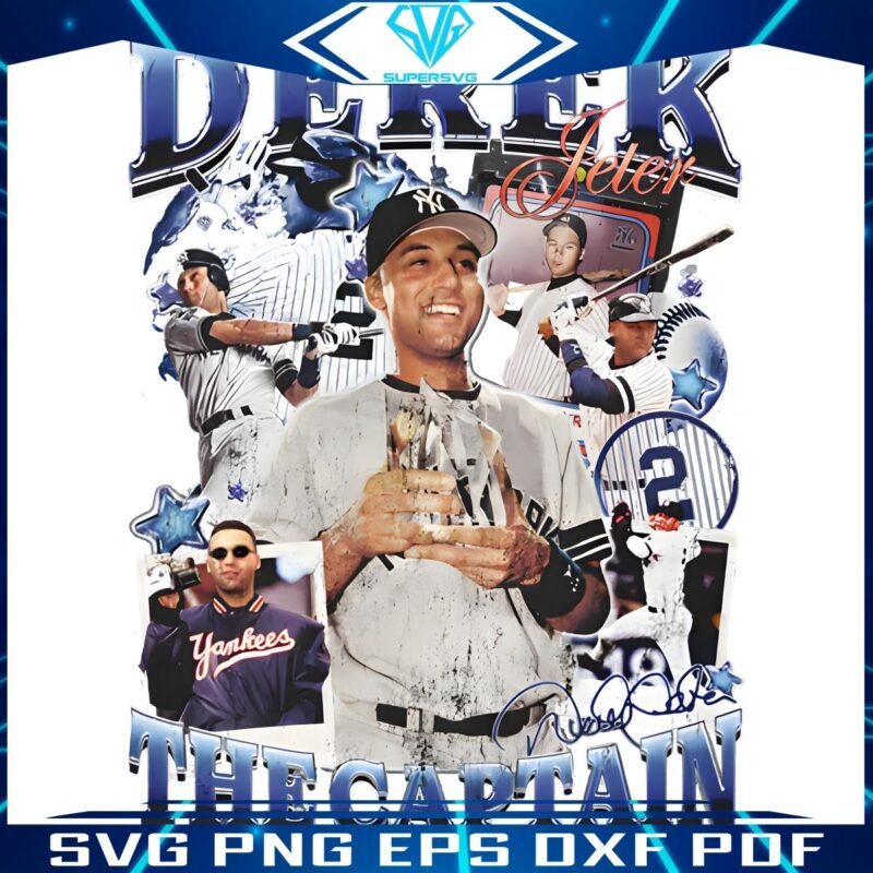 Retro 90s Derek Jeter Signature The Captains PNG