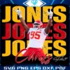 Retro Chris Jones 95 Chiefs Football Star PNG Design