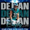 Retro Cooper Dejean 33 Eagles PNG Vintage Football Art