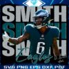 Retro DeVonta Smith 6 Eagles Football Stars PNG