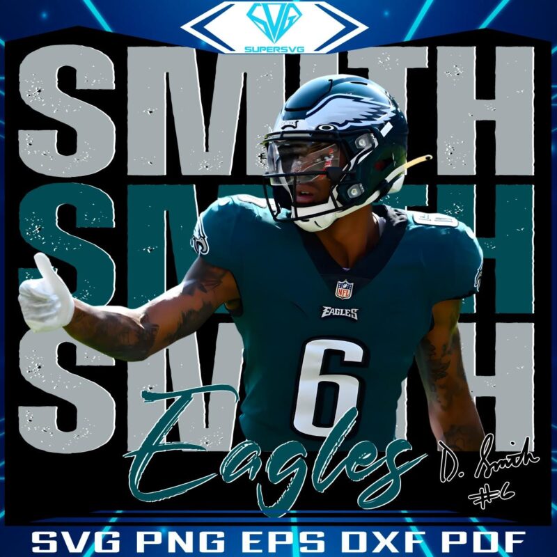 Retro DeVonta Smith 6 Eagles Football Stars PNG