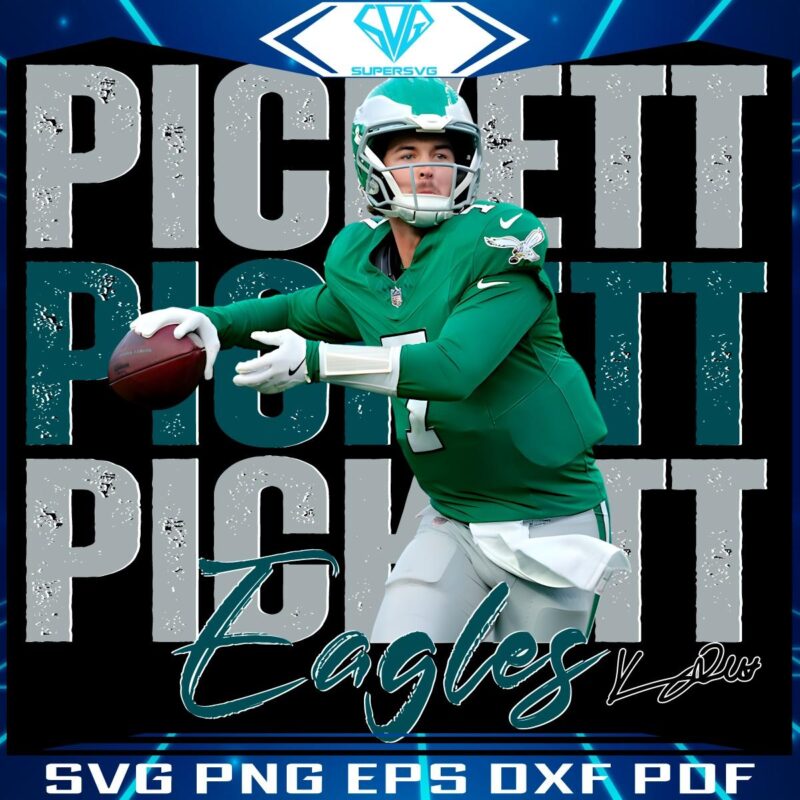 Retro Kenny Pickett Eagles Players Football PNG Delight