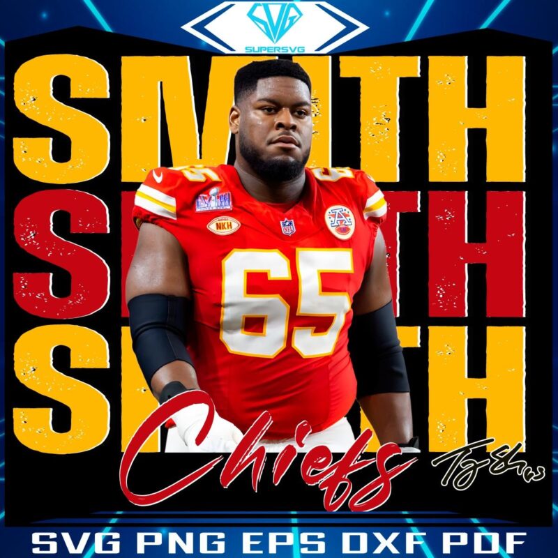Retro Trey Smith 65 Chiefs Football PNG