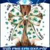 Saint Patricks Day God Shamrock Coquette Bow Cross PNG